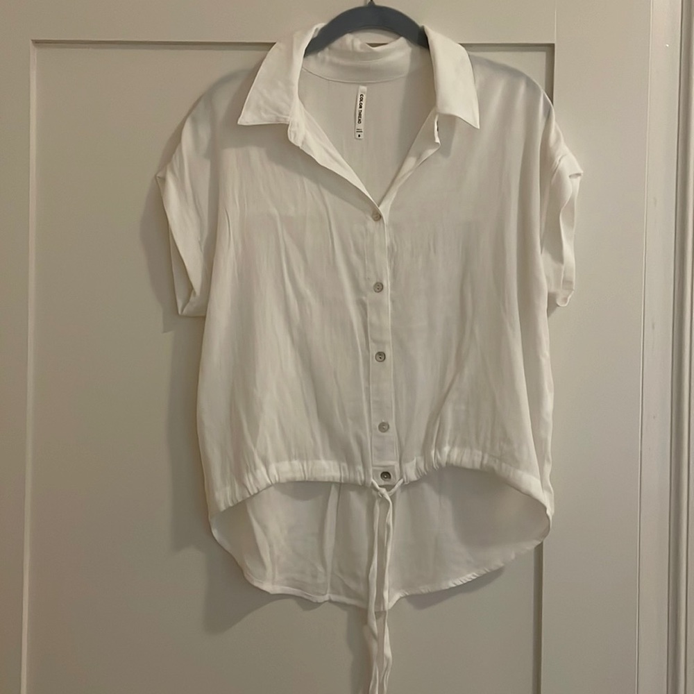Linen tshirt button down